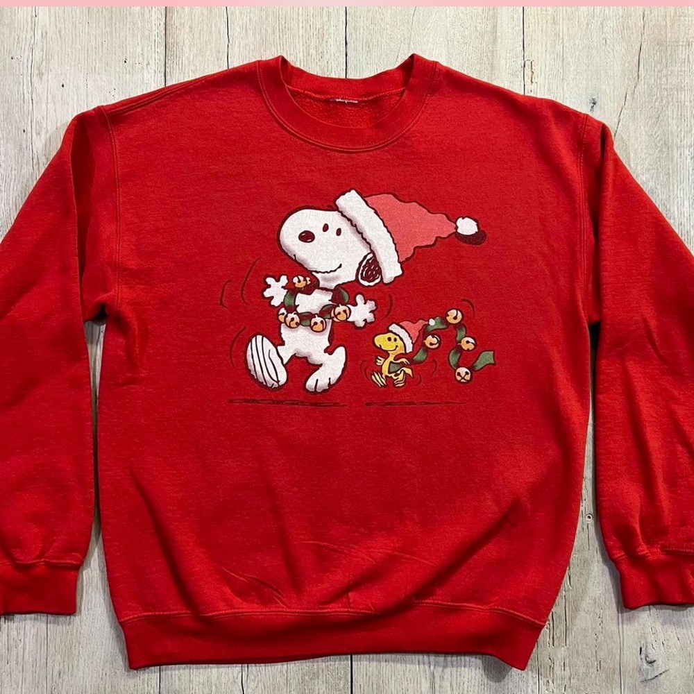 Vintage Peanuts‎ Snoopy Christmas Crewneck Sweatshirt Size Medium